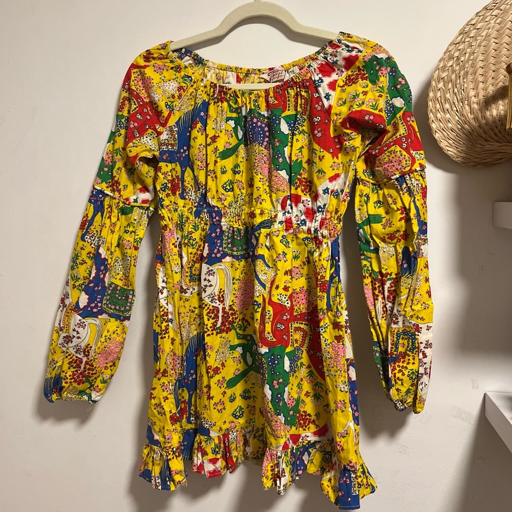 Vintage Fritzi of California Colorful Long Sleeve Dress